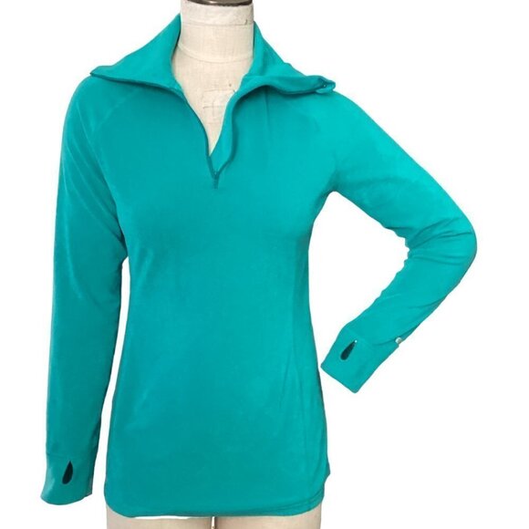 Burton Dryride 1/4 Zip Fleece Top Snowboard Ski Winter Women Sz S Teal 205E - Picture 2 of 9
